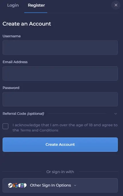 Hoe maak je een account aan bij Rainbet Casino?